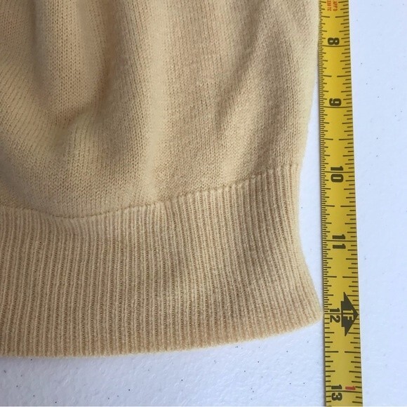 Vintage Hampshire Studio Mock Turtleneck Zip Back Sweater Yellow Gold Women PM - Picture 8 of 11